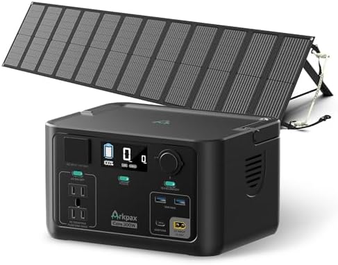Core 300W Solar Generator with 200W Panel, 600W Peak Backup LiFePO4 192Wh Portable Power Station with 120V AC Outlet for Camping Outdoor