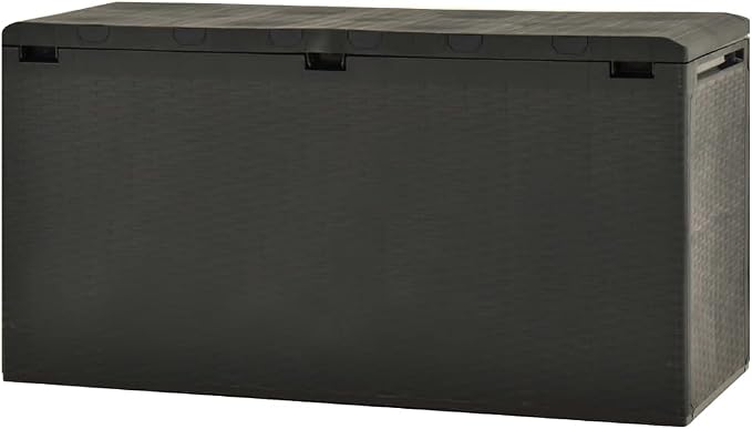 Deck Box Large Outdoor Storage for Patio Furniture, PP Garden Tools, Pool Supplies,Outdoor Backyard Patio Storage Deck Box Container, Anthracite 44.9"x18.5"x23.6" -AA