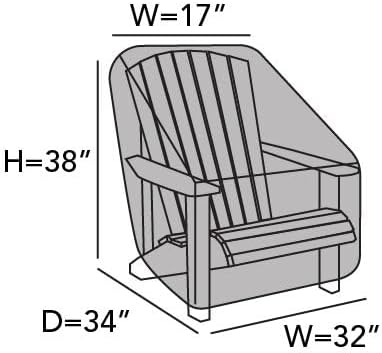 Covermates Classic Outdoor Adirondack Chair Cover – Weather-Resistant Vinyl Patio Chair Protector with Elastic Hem & Mesh Vent for All-Weather Outdoor Seating, 32W x 34D x 38H, Green
