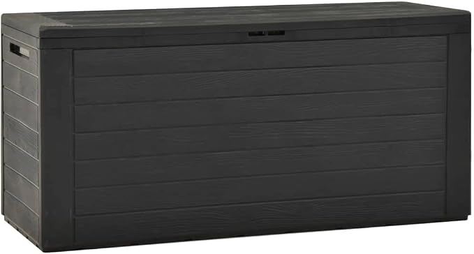 Deck Box Large Outdoor Storage for Patio Furniture, PP Garden Tools, Pool Supplies,Outdoor Backyard Patio Storage Deck Box Container, Anthracite 45.7"x17.3"x21.7" -AA