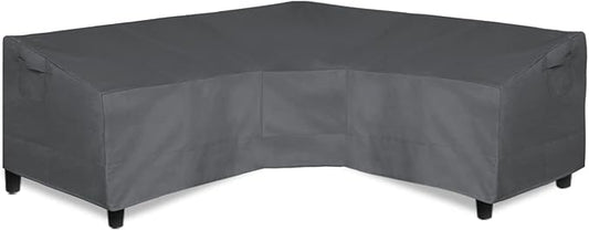 Easy-Going Patio V-Shaped Sectional Sofa Cover, Waterproof Outdoor Sectional Cover,Heavy Duty Garden Furniture Cover with Air Vent 89" L (on Each Side) x 33.5" D x 31" H, Dark Gray
