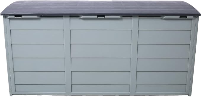 75 Gallon Resin Deck Box – Outdoor Storage Box with Wheels, Waterproof & UV Resistant, Perfect for Patio Furniture Cushions, Garden Tools, and Backyard Organization