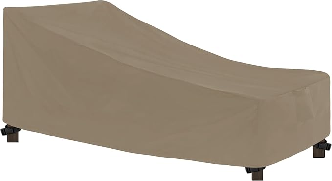 Easy-Going Waterproof Patio Lounge Chair Cover UV Resistant Outdoor Chaise Lounge Covers with Tape Sealed Seam(1 Pack-78Wx35.5Dx33H inch, Camel)