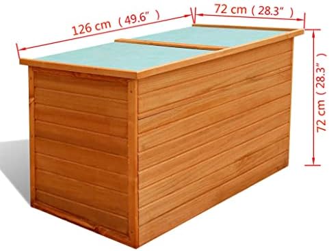 Storage Box 126 x 72 x72 cm, Deck Box with Waterproof Roof, Garden Tools Box Container, Patio Backyard Poolside Furniture Decor for Indoor or Outdoor