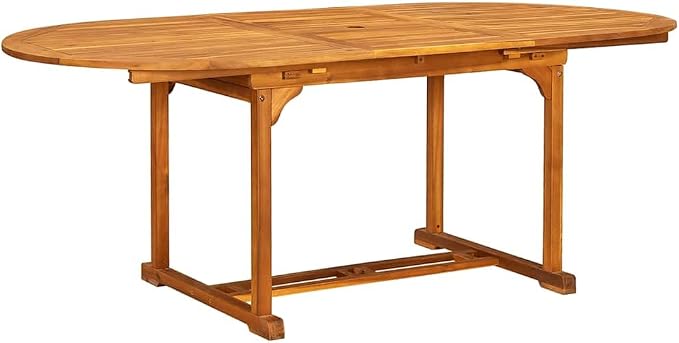 7 Piece Modern Patio Dining Set & Patio Lounge Set Acacia Wood for Dark Terrace Garden 59"-79" x 33" x 30"