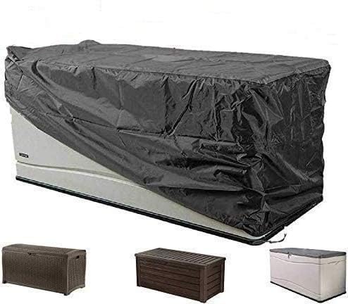 Outdoor Deck Box Cover - 420D Waterproof Patio Storage Box Cover - Protects from Rain, Wind and Snow - Black - 62"L x 30"W x 27"D