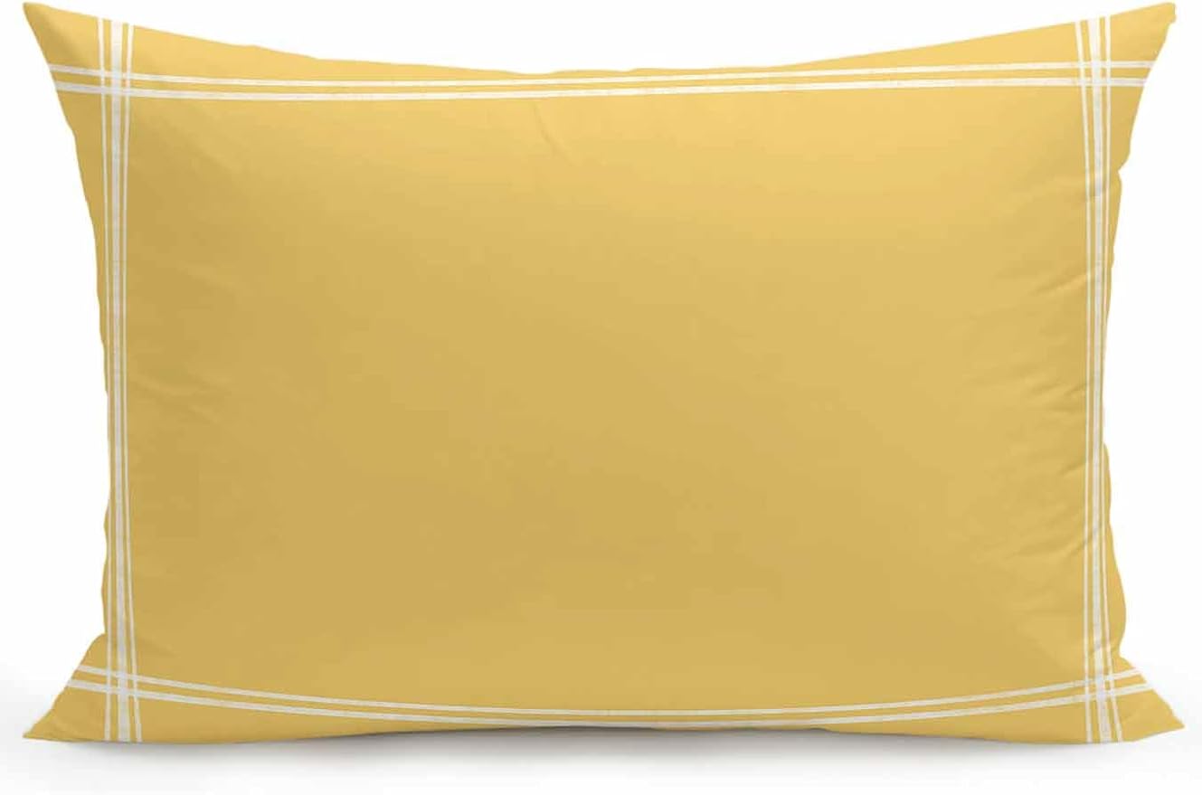 Waterproof Outdoor Pillow 1 Pack Solid Yellow Color Decorative Throw Pillows Cover & Insert 20x12 Inch Lumbar Pillowcase Yellow Vintage Pillows for Couch Sofa Bed Patio Furniture Indoor Outdoor
