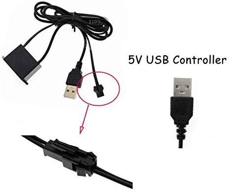 ABALDI DC 5V Portable USB El Wire Neon Strip Light Driver EL Tape Controller EL Panel Driver Unit Inverter(DC-5V)