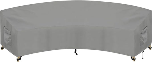 PureFit Outdoor Sectional Sofa Cover Waterproof Curved Patio Furniture Covers for Deck, Lawn and Backyard, 120Lx36Dx38Hx82FL, Grey