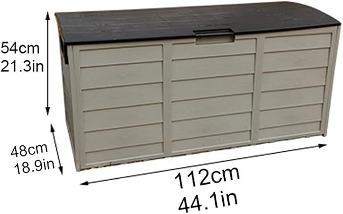 Plastic Outdoor Storage Box with Wheels, Movable Deck Box for Patio, Water-Resistant Tool Chest Cabinet, Portable Storage Bin for Garden, Yard and Balcony(Black)