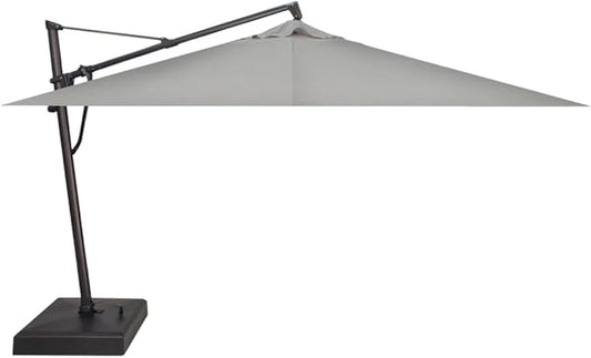 Treasure Garden AKZ PLUS Cantilever Umbrella 10'x13' Rectangular Sunbrella Cast Silver Canopy and Black Frame with Rolling Base