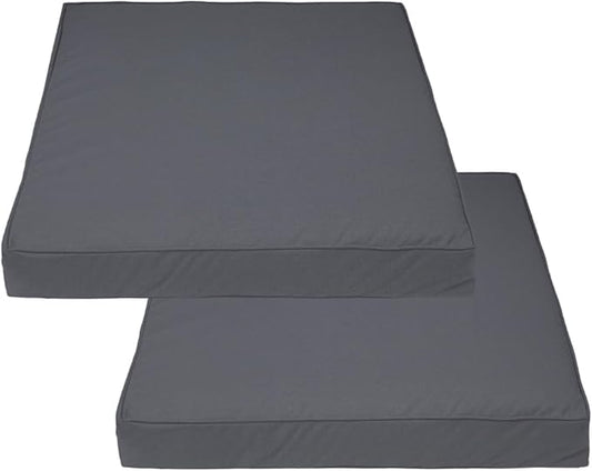 Covers & All Square Outdoor Cushion Covers for Patio Furniture Sets, Water, Tear & UV Resistant Polyester Cushion Slipcover with Zippers (Pack of 2) (36" L x 36" W x 4" Thick, Charcoal Gray)