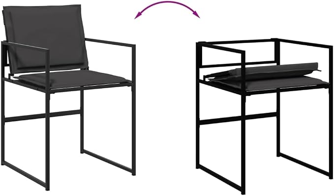 13 Piece Patio Dining Set with Cushions Black Textilene Outdoor Garden Furniture Table Seats Stackable for Backyard Al Fresco Dining Relaxing Tempered Glass Top