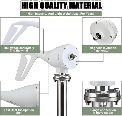 20KW Wind Turbine Generator Kit 12V 24V 48V with MPPT Controller, 8-Blade Aluminum Alloy Home Renewable Energy System for Outdoor Use