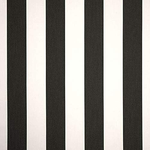 RSH Décor Sunbrella Neck Roll Pillows – Set of 2 | 24” x 8” | Outdoor Bolster for Patio, Deck, Porch, or Poolside | Fade & Water-Resistant | Cabana Classic Black and White Stripe - Made in USA