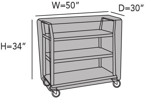 Coverstore Elite Outdoor Serving Cart Cover – All-Weather Patio Furniture Protector with Mesh Vents, Water-Resistant Polyester, Drawcord Hem & Buckle Straps, 50W x 30D x 34H, Charcoal