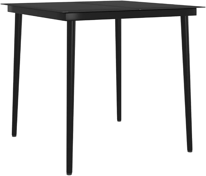 3 Piece Garden Dining Set Modern Black and Gray PE Rattan Patio Bistro Set with Square Table and 2 Chairs Cushioned Outdoor Conversation Furniture Set for Balcony Backyard