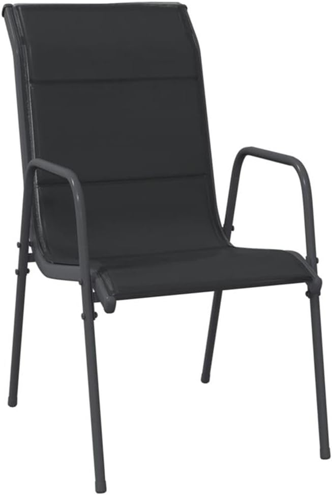 Afuera Living 5-Piece Steel Garden Dining Set, Black/Anthracite Finish, Powder-Coated Steel Frame, Tempered Glass Table, Modern Outdoor Furniture for Patio, Balcony, Terrace, Seats 5,