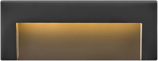 Hinkley Landscape Lighting Taper 1557SK Wide Horizontal 12v Deck Sconce - Low-Voltage, Mounts Flush to Surface, Integrated LED - Satin Black