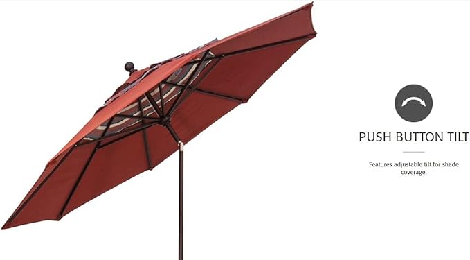 Treasure Garden 9-Foot (Model 920) Push Button-Tilt Market Umbrella replacement frame with Bronze Finish