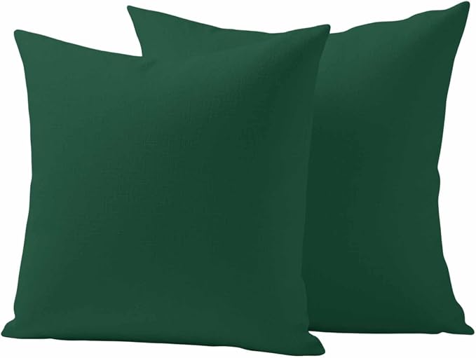 Outdoor Pillow Covers,Dark Hunter Green Decorative Throw Pillow Cover Waterproof Pillowcase Set of 2,Linen Cushion Case for Sofa Couch Bed 24x24 Inch,Olive Green