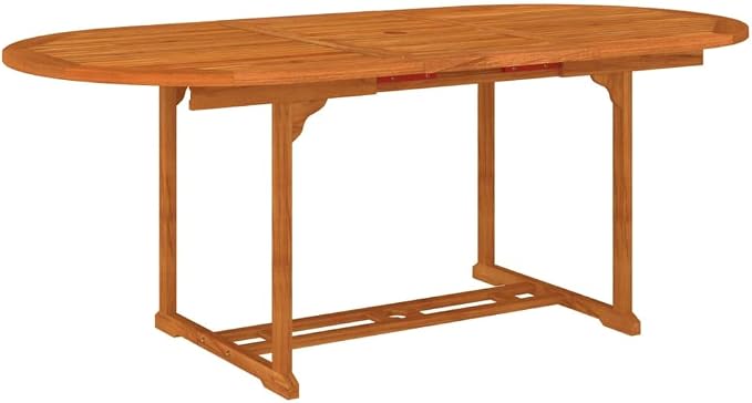 7-Piece Solid Eucalyptus Wood Patio Dining Set, Reddish-Brown | Includes 1 rectangular table and 6 chairs with a protective oiled finish, seating 6 people for backyard dining.