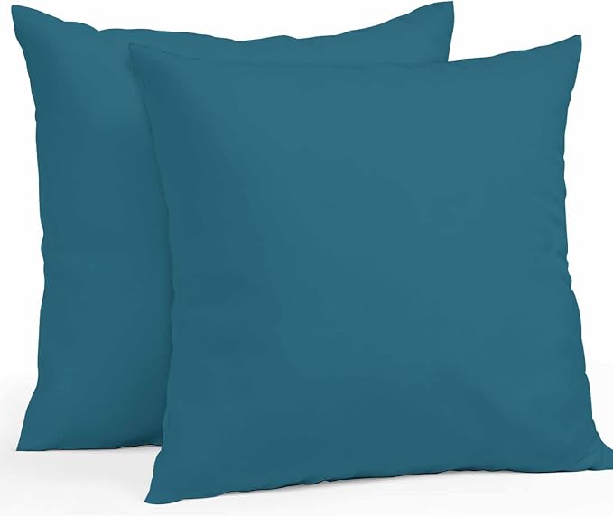 Vandarllin Outdoor Throw Pillows Covers 18x18 inch Set of 2 Waterproof Dark Teal Decorative Zippered Cushion Covers for Patio Furniture, Solid Green Color Lumbar Pillowcases