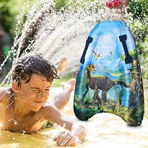 Inflatable Boogy Boards for Beach Travel Toys, 30” Cavas Slip Slide Water Park Body Surfing Board with Handles, Summer Fun Water Pool Game Toys for Kids 4,8,12 Ages