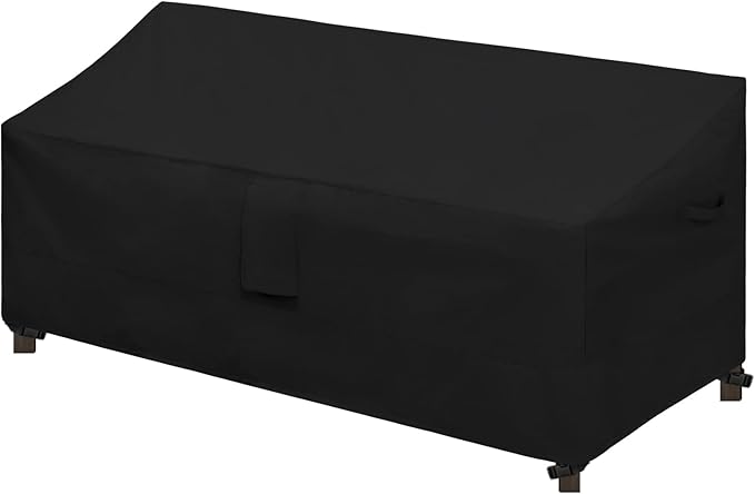 Easy-Going Waterproof Patio Sofa Cover UV Resistant 3 Seater Outdoor Sofa Cover Weatherproof Lawn Patio Furniture Cover with Tape Sealed Seam (76Wx32.5Dx33H inch, Black)