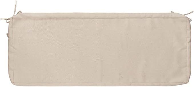FUNHOME Outdoor Bench Cushion Cover 45 x18 x 3 inch,Water Resistant Cover with Zipper&Ties,Fade-Resistant Slipcover,Patio Porch Swing Cushion Cover Replacement Only,No Insert(Antique Beige)