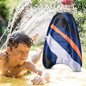 Inflatable Boogy Boards for Beach Travel Toys, 30” Cavas Slip Slide Water Park Body Surfing Board with Handles, Summer Fun Water Pool Game Toys for Kids 4,8,12 Ages