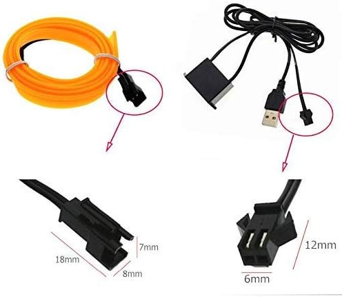 ABALDI DC 5V Portable USB El Wire Neon Strip Light Driver EL Tape Controller EL Panel Driver Unit Inverter(DC-5V)