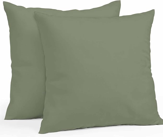 Throw Pillow Covers 24x24 Inch Set of 2, Green Solid Color Waterproof Outdoor Pillow Covers, Aesthetics Contemporary Luxury Decorative Cushion Pillowcases for Couch, Sofa, Bed, Garden, Patio