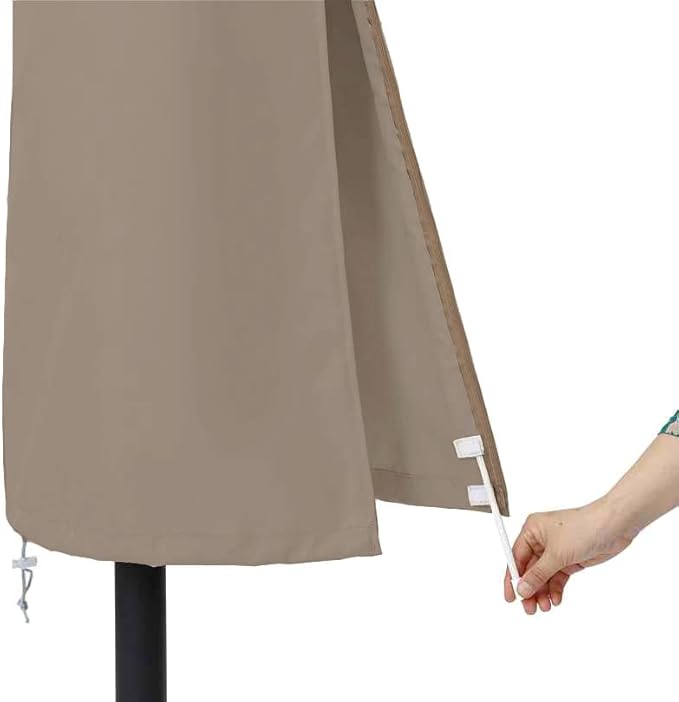 Patio Umbrella Cover for 6ft to 9ft Patio Umbrellas, Waterproof and Durable Market Umbrella Cover with Zipper and Rod