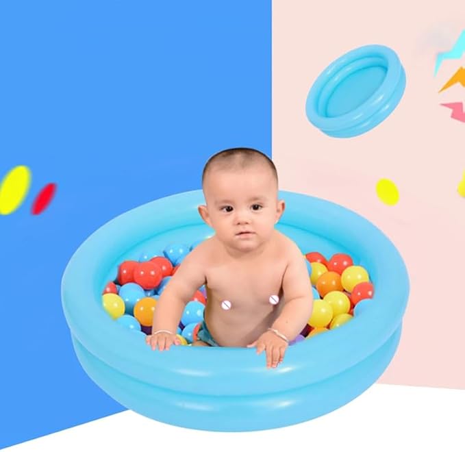 Garneck 2 Sets Inflatable Baby Swimming Pool, Kids Round Swimming Pool with Pump, Small Inflatable for Indoor Outdoor Play