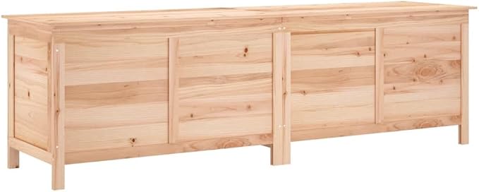 Solid Fir Wood Patio Storage Box 78.1"x19.7"x22.2" Outdoor Deck Box for Garden Cushions Pool Toys Furniture with Slatted Ventilated Base