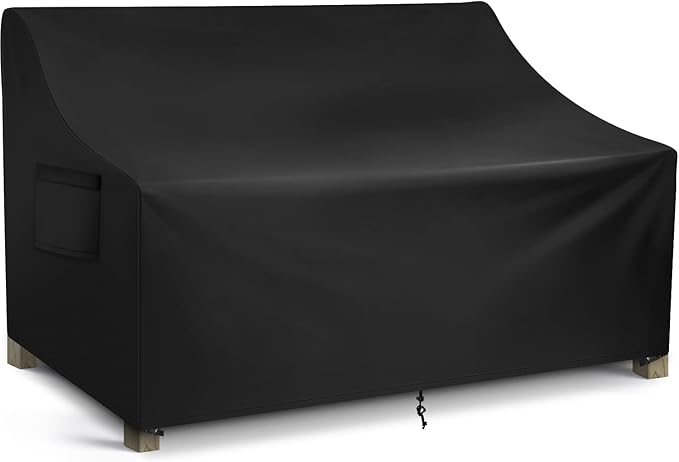 WLEAFJ Patio Sofa Cover Waterproof, Outdoor Loveseat Cover, Heavy Duty Outdoor Couch Cover, Large Lawn Patio Furniture Covers with Air Vent, 54’’ W x 37’’ D x 35’’ H