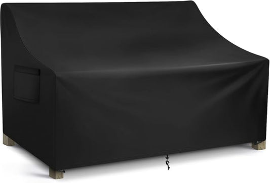 WLEAFJ Patio Sofa Cover Waterproof, Outdoor Loveseat Cover, Heavy Duty Outdoor Couch Cover, Large Lawn Patio Furniture Covers with Air Vent, 54’’ W x 37’’ D x 35’’ H