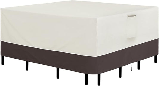 Easy-Going Patio Furniture Cover 96"x96" Square Outdoor Table and Chair Set Covers Waterproof UV Resistant Outdoor Sectional Sofa Set Covers, Beige/Brown