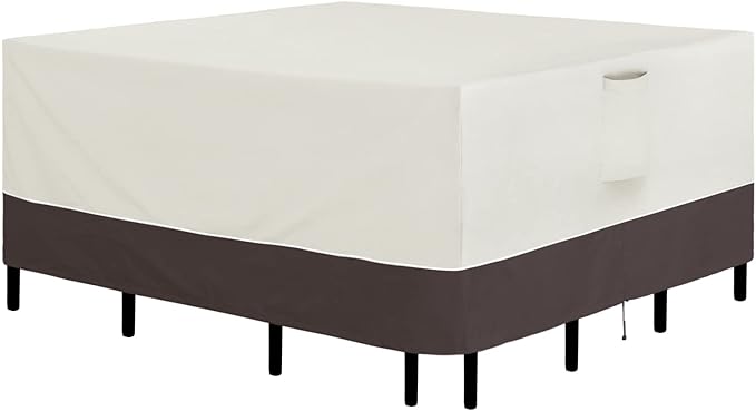 Easy-Going Patio Furniture Cover 76"x76" Square Outdoor Table and Chair Set Covers Waterproof UV Resistant Outdoor Sectional Sofa Set Covers, Beige/Brown