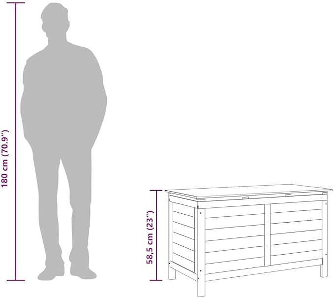 Outdoor Storage Box 39x19.5x23 Inch White Garden Deck Chest Solid Fir Wood Furniture for Cushion Patio Backyard Organization