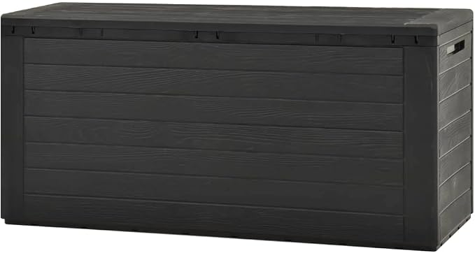 Large Outdoor Storage Box Anthracite Polypropylene 45.7x17.3x21.7in 290 Gallon Capacity Deck Box for Patio Garden Pool Toys Cushions