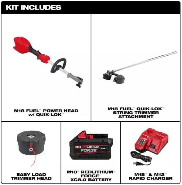 for Milwaukee.. M18 Fuel 18V 16 in. Brushless Cordless Batery Powered String Trimmer 8.0 Ah FORG Kit w/Replacement Head