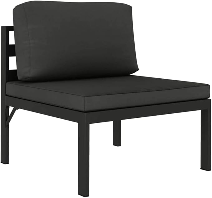 5-Piece Modular Garden Lounge Set, Anthracite Aluminum Patio Furniture Sectional Couch with Cushions, Includes 2 Corner Sofas, 2 Middle Sofas and 1 Table for Yard Balcony
