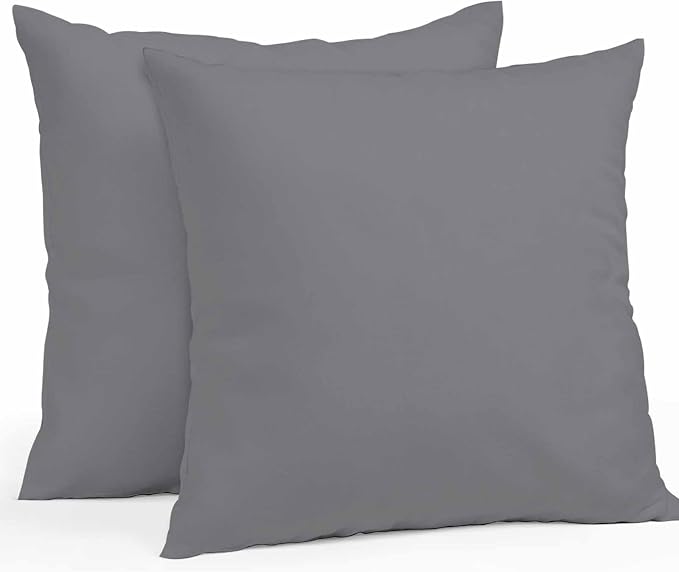 Throw Pillow Covers 20x20 Inch Set of 2, Grey Pure Color Waterproof Outdoor Pillow Covers, Aesthetics Contemporary Luxury Decorative Cushion Pillowcases for Couch, Sofa, Bed, Garden, Patio