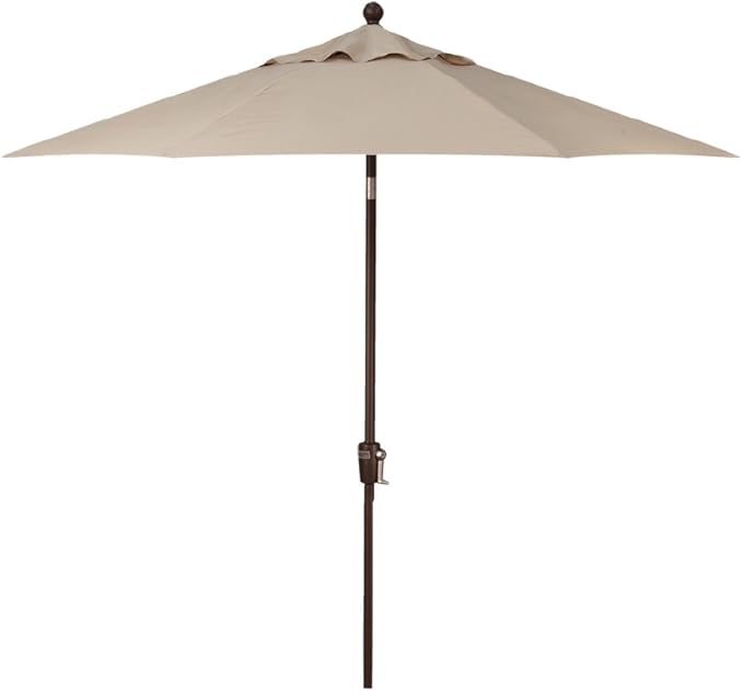 Treasure Garden 7.5ft Patio Umbrella – Outdoor Market Umbrella – Push Button Tilt – Bronze Aluminum Frame (O’bravia, Khaki)