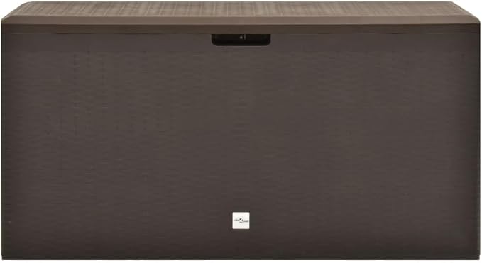 Large Outdoor Storage Box Brown 44.9x18.5x23.6 Inches, Waterproof Patio Furniture Covers Organizer for Pillows Blankets Cushions, Durable PP Plastic Deck Box with Lockable Lid for Garden Backyard