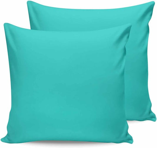 Outdoor Waterproof Throw Pillow Covers Set of 2 Aqua Green Pillowcases 16x16 Inches Simple Style Patio Decorative Pillows Cushion Case Patio Pillows for Couch Bed Chair Garden