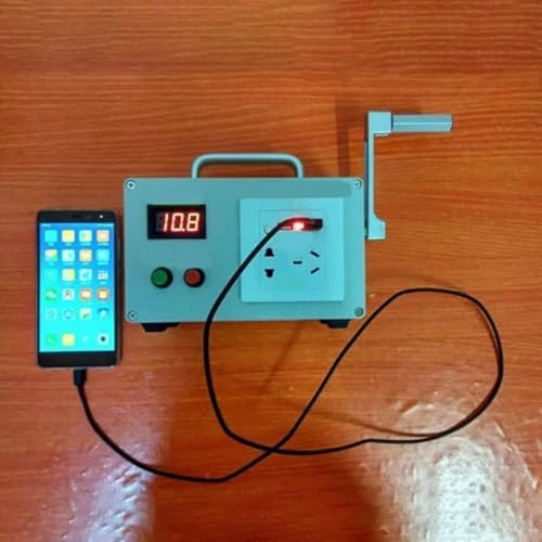 Emergency Hand Generator, 30W/150W/500W Portable Manual Crank Generator with Charger, LED Emergency Light, High-Power Outdoor Emergency Power Supply for Home and Travel