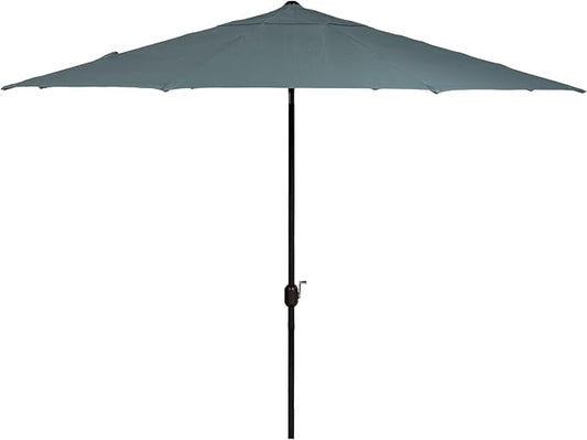 Hanover Montclair 11' Market Outdoor Umbrella, All-Weather, Crank Lever, Ocean Blue